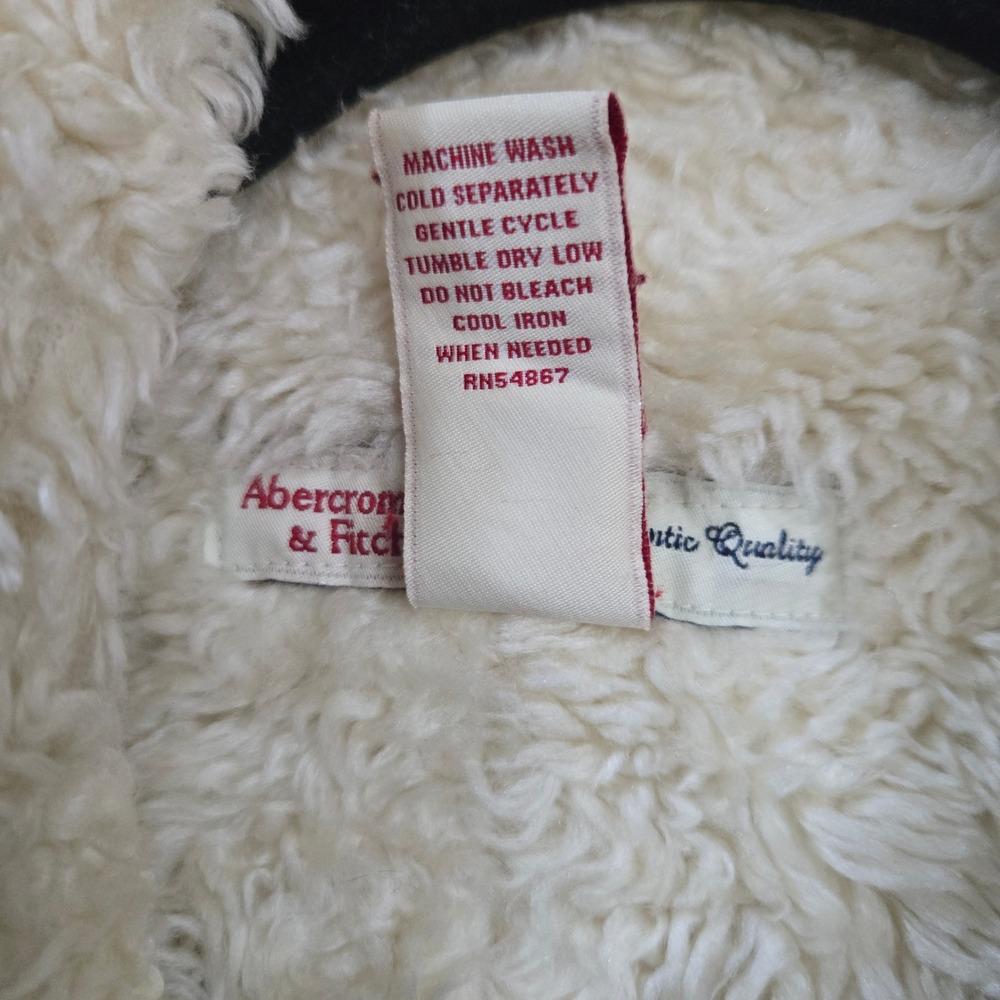 Abercrombie & Fitch Corduroy Jacket Medium Sherpa Lined Western Boho Hippie - Picture 5 of 6
